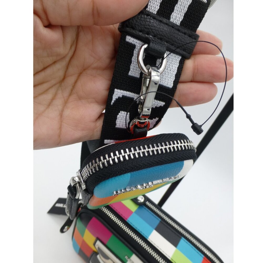 NWT Karl Lagerfeld Maybelle Crossbody in Multi Color Bright w/ Detachable Coin - Picture 13 of 16